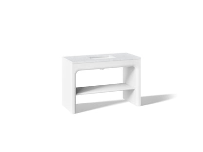 KOHLER K-CM39273-BD1 Statement 48" Console-style Bathroom Vanity Set with Sink and Quartz Top, White - 3/4 view of product
