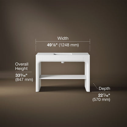 3/4 view of product with dimensions