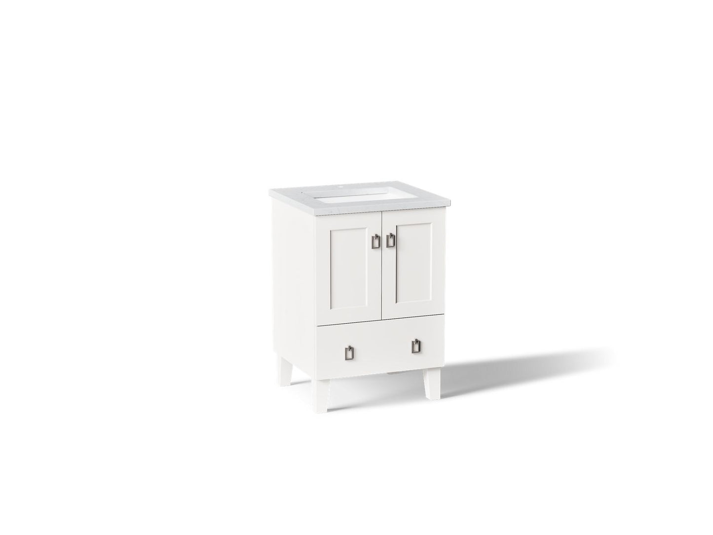 KOHLER K-CM99527-BD1 Poplin 24" bathroom vanity cabinet with sink and quartz top