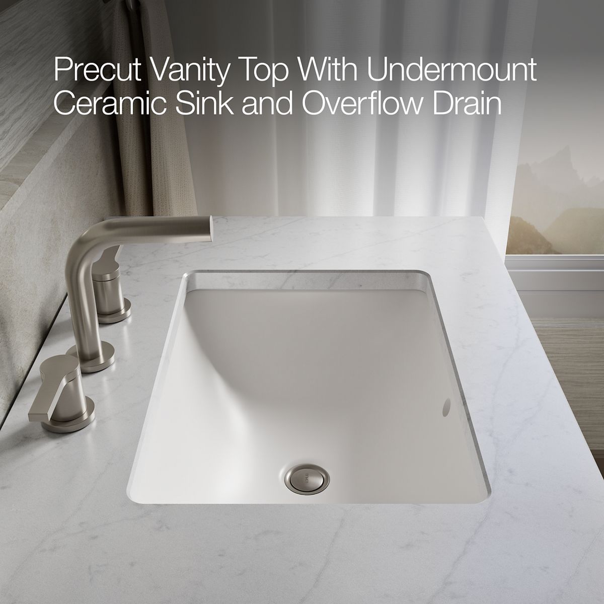 KOHLER K-CM99530-BD1 Poplin 30" bathroom vanity cabinet with sink and quartz top