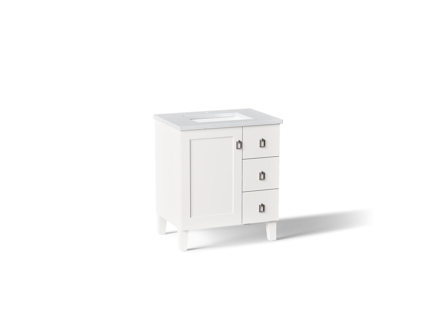 KOHLER K-CM99530-BD1 Poplin 30" bathroom vanity cabinet with sink and quartz top