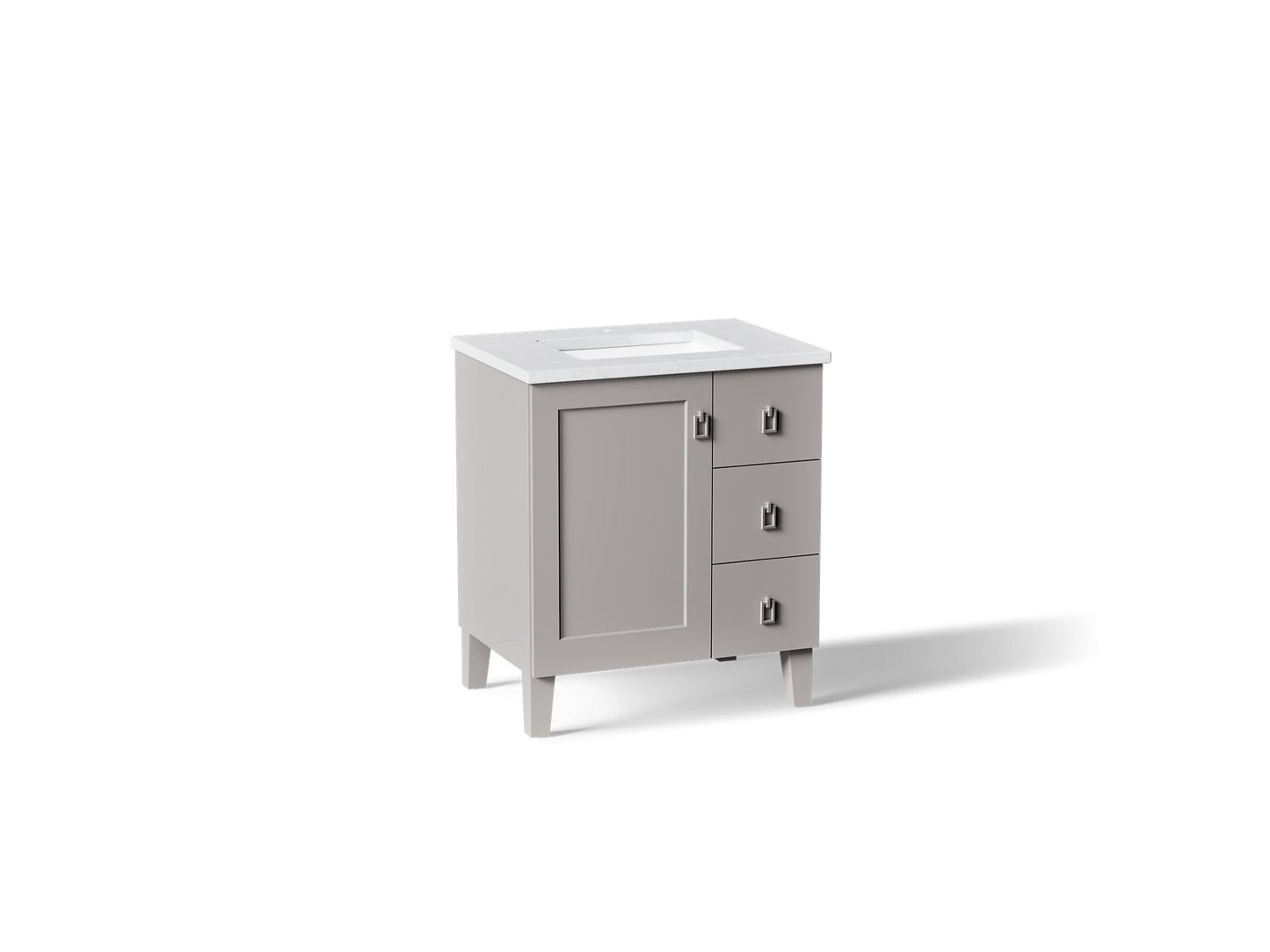 KOHLER K-CM99530-BD1 Poplin 30" bathroom vanity cabinet with sink and quartz top