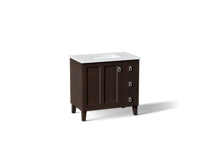KOHLER K-CM99533-BD1 Poplin 36" bathroom vanity cabinet with sink and quartz top