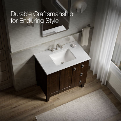 KOHLER K-CM99533-BD1 Poplin 36" bathroom vanity cabinet with sink and quartz top