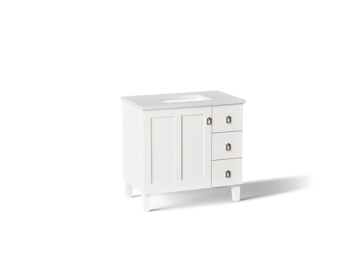 KOHLER K-CM99533-BD1 Poplin 36" bathroom vanity cabinet with sink and quartz top