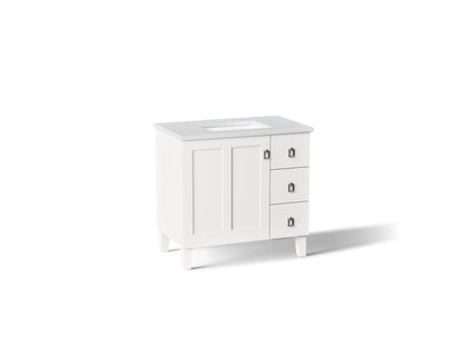 KOHLER K-CM99533-BD1 Poplin 36" bathroom vanity cabinet with sink and quartz top