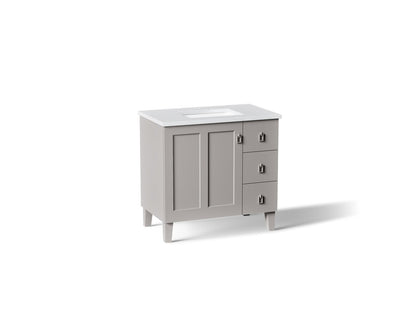 KOHLER K-CM99533-BD1 Poplin 36" bathroom vanity cabinet with sink and quartz top