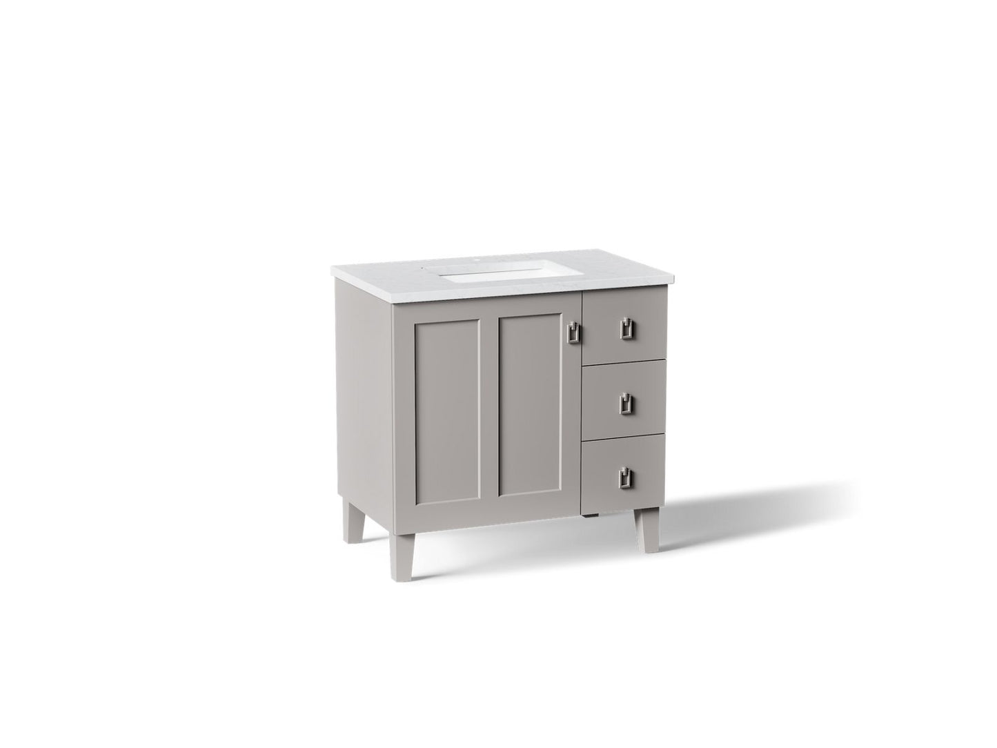 KOHLER K-CM99533-BD1 Poplin 36" bathroom vanity cabinet with sink and quartz top