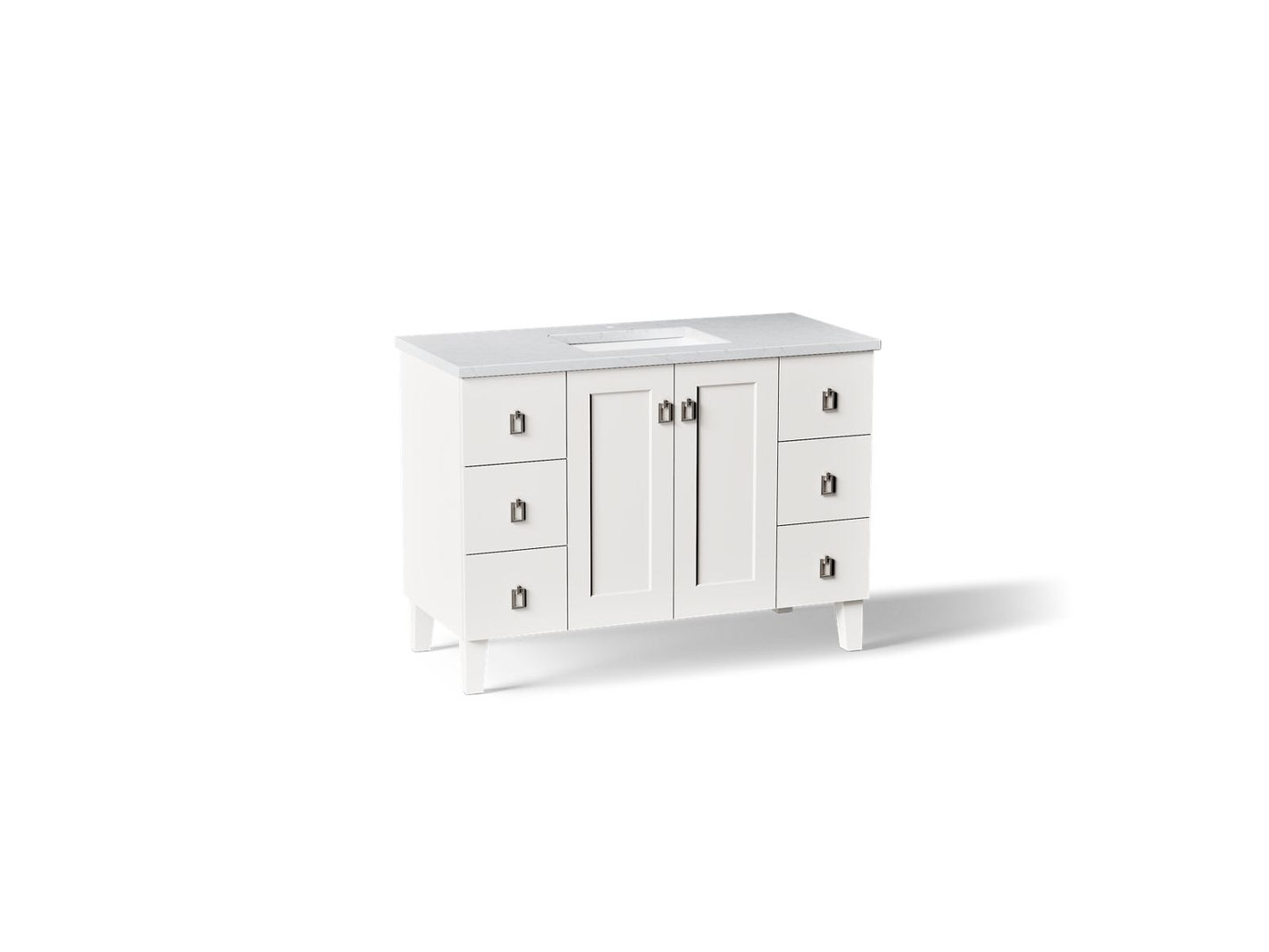 KOHLER K-CM99535-BD1 Poplin 48" bathroom vanity cabinet with sink and quartz top