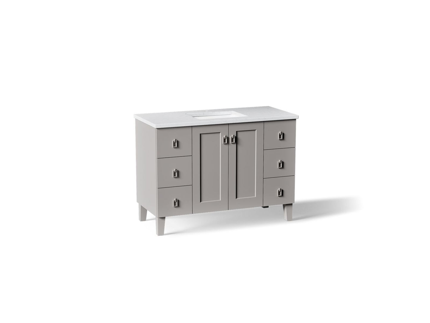 KOHLER K-CM99535-BD1 Poplin 48" bathroom vanity cabinet with sink and quartz top