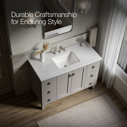 KOHLER K-CM99535-BD1 Poplin 48" bathroom vanity cabinet with sink and quartz top