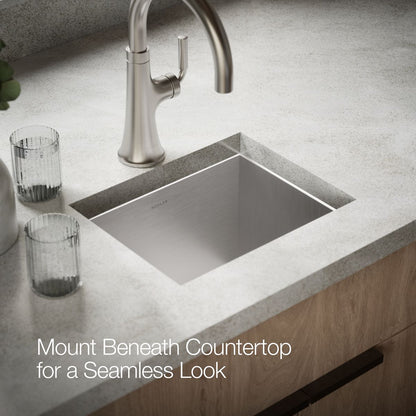 KOHLER K-RH20908-1 Lyric 15" Top-/under-mount Single-bowl Bar Sink, Stainless Steel - image focused on single product story