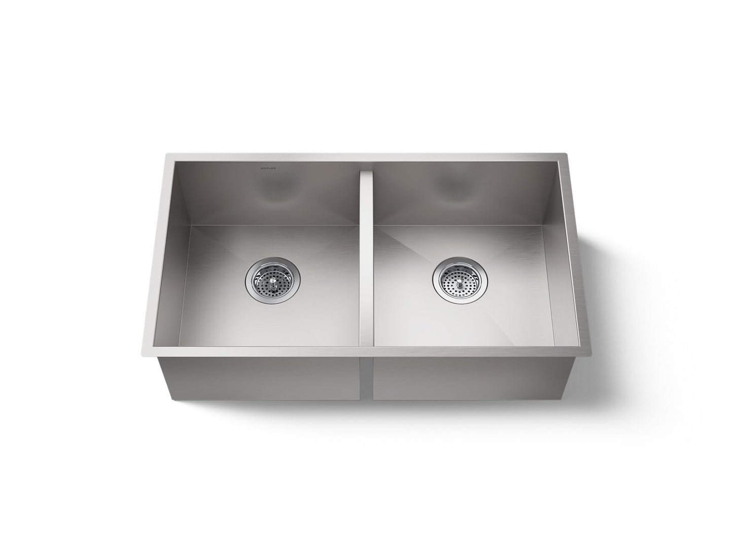 KOHLER K-RH20909 Lyric 32" Undermount Double-bowl Kitchen Sink, Stainless Steel - 3/4 view of product