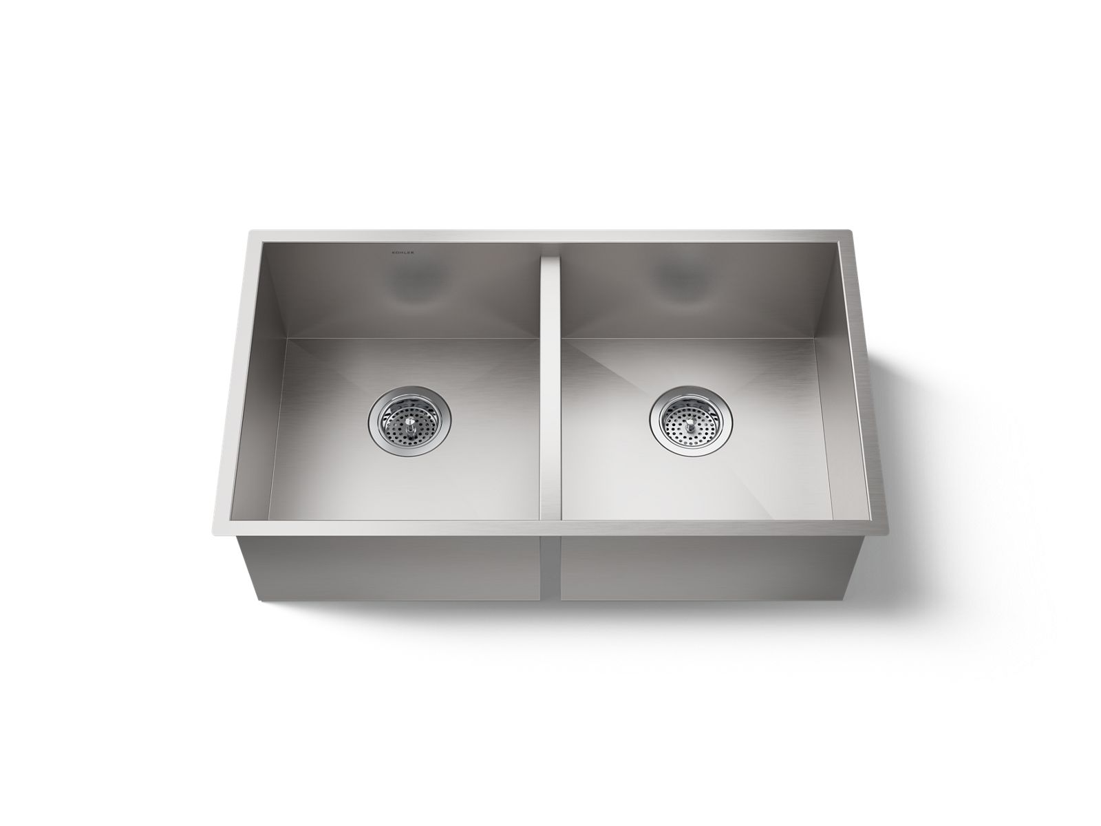 KOHLER K-RH20909 Lyric 32" Undermount Double-bowl Kitchen Sink, Stainless Steel - 3/4 view of product