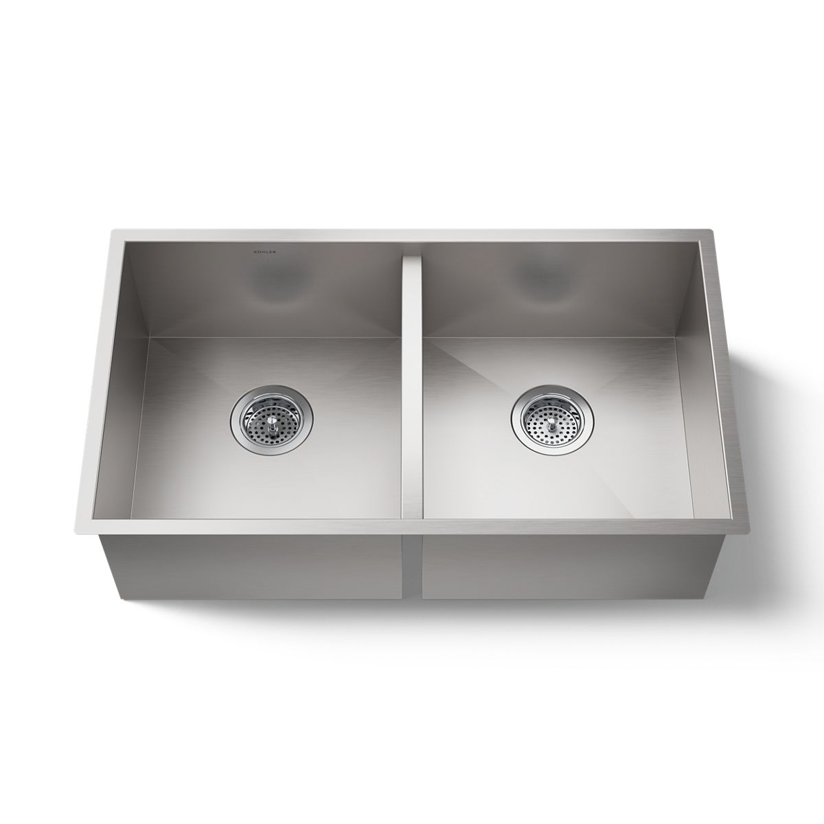 KOHLER K-RH20909 Lyric 32" Undermount Double-bowl Kitchen Sink, Stainless Steel - 3/4 view of product