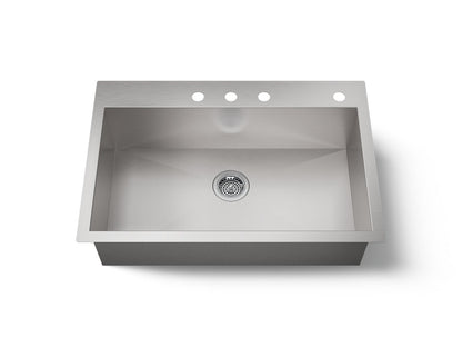 KOHLER K-RH20912 Lyric 32" Undermount Single-bowl Kitchen Sink, Stainless Steel - 3/4 view of product