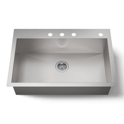 KOHLER K-RH20912 Lyric 32" Undermount Single-bowl Kitchen Sink, Stainless Steel - 3/4 view of product