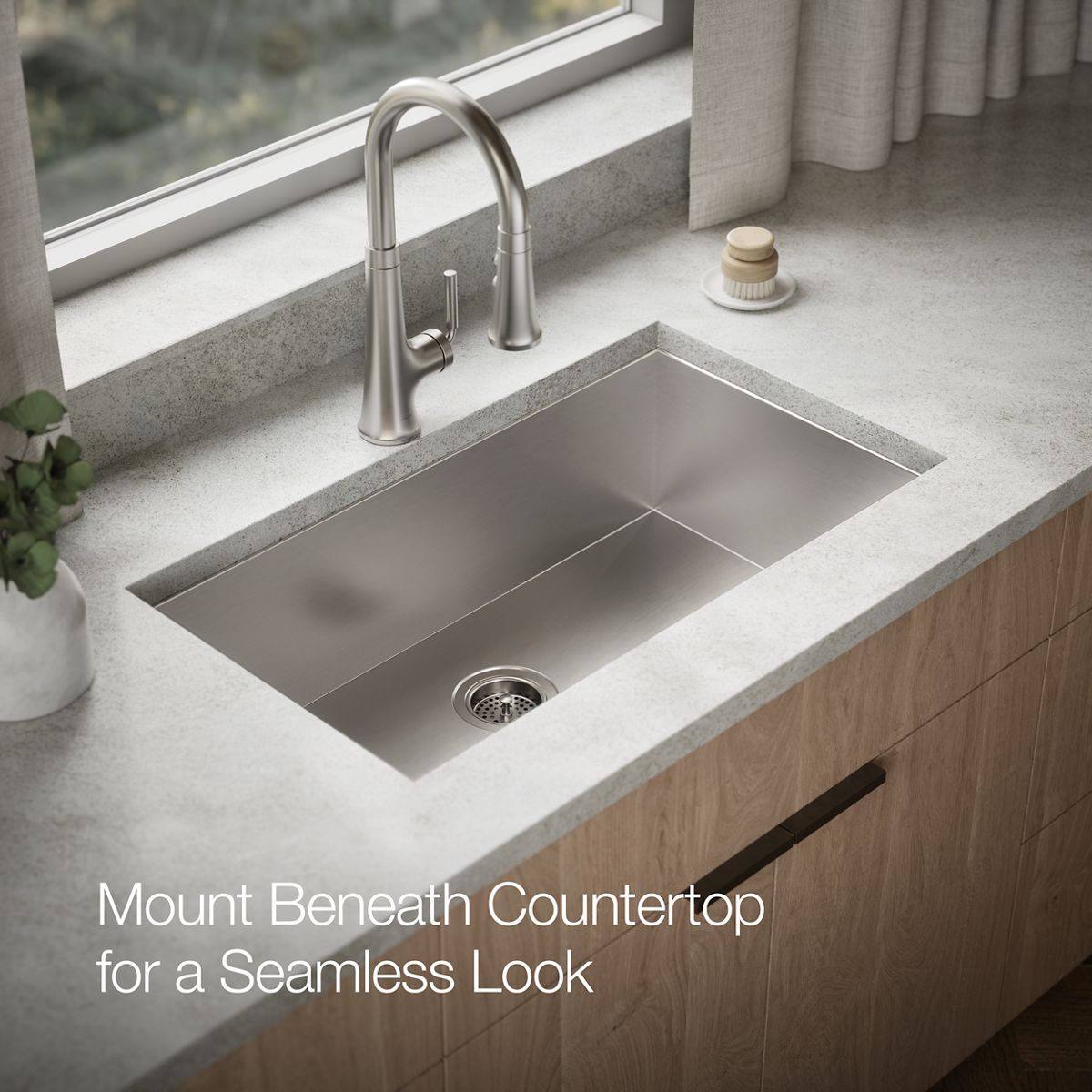 KOHLER K-RH20912 Lyric 32" Undermount Single-bowl Kitchen Sink, Stainless Steel - image focused on single product story
