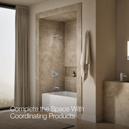 KOHLER K-T13133-3AL Pinstripe Pure Rite-Temp bath and shower trim kit with push-button diverter and cross handle, without showerhead