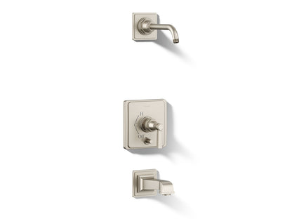 KOHLER K-T13133-4AL Pinstripe Pure Rite-Temp bath and shower trim kit with push-button diverter and lever handle, without showerhead