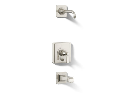 KOHLER K-T13133-4AL Pinstripe Pure Rite-Temp bath and shower trim kit with push-button diverter and lever handle, without showerhead
