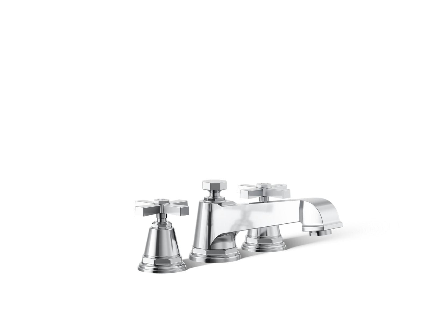KOHLER K-T13140-3A Pinstripe Pure Deck-mount bath faucet trim with cross handles