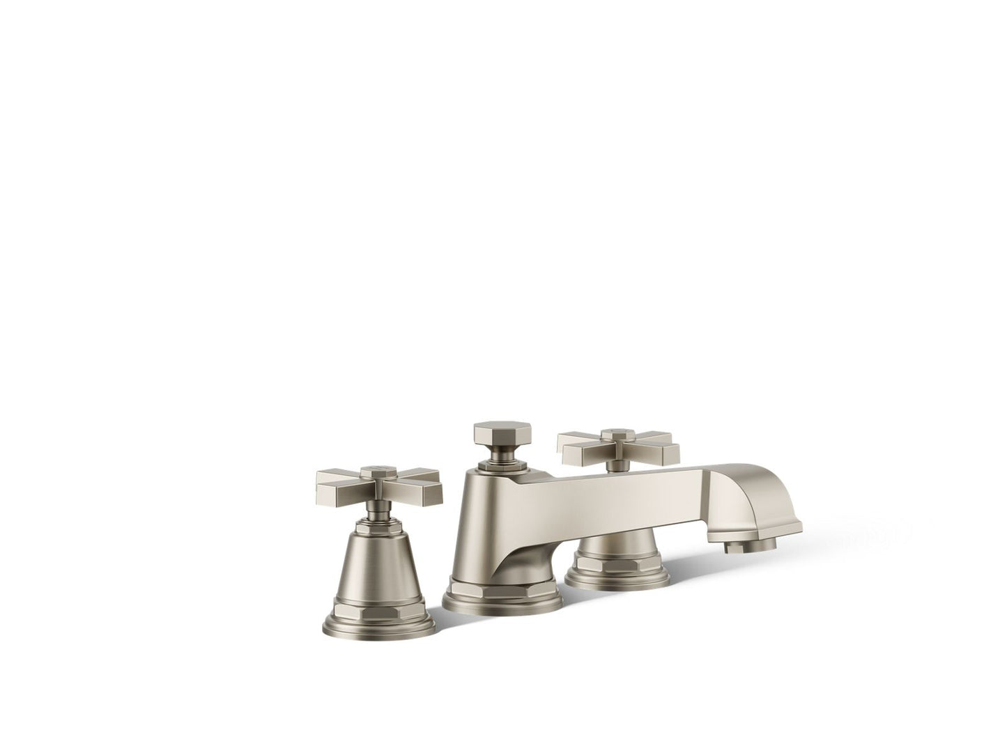 KOHLER K-T13140-3A Pinstripe Pure Deck-mount bath faucet trim with cross handles