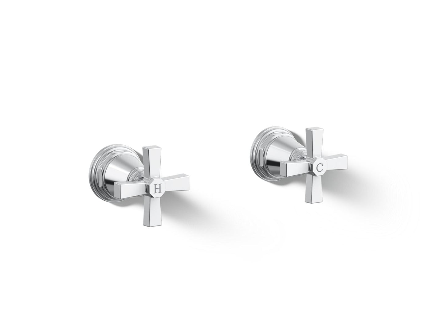 KOHLER K-T13141-3A Pinstripe Pure Deck-mount bath faucet handle trim with Cross design