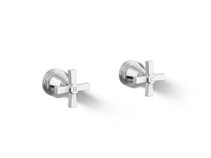 KOHLER K-T13141-3A Pinstripe Pure Deck-mount bath faucet handle trim with Cross design