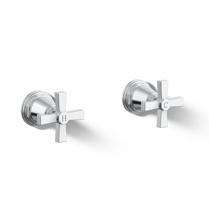 KOHLER K-T13141-3A Pinstripe Pure Deck-mount bath faucet handle trim with Cross design