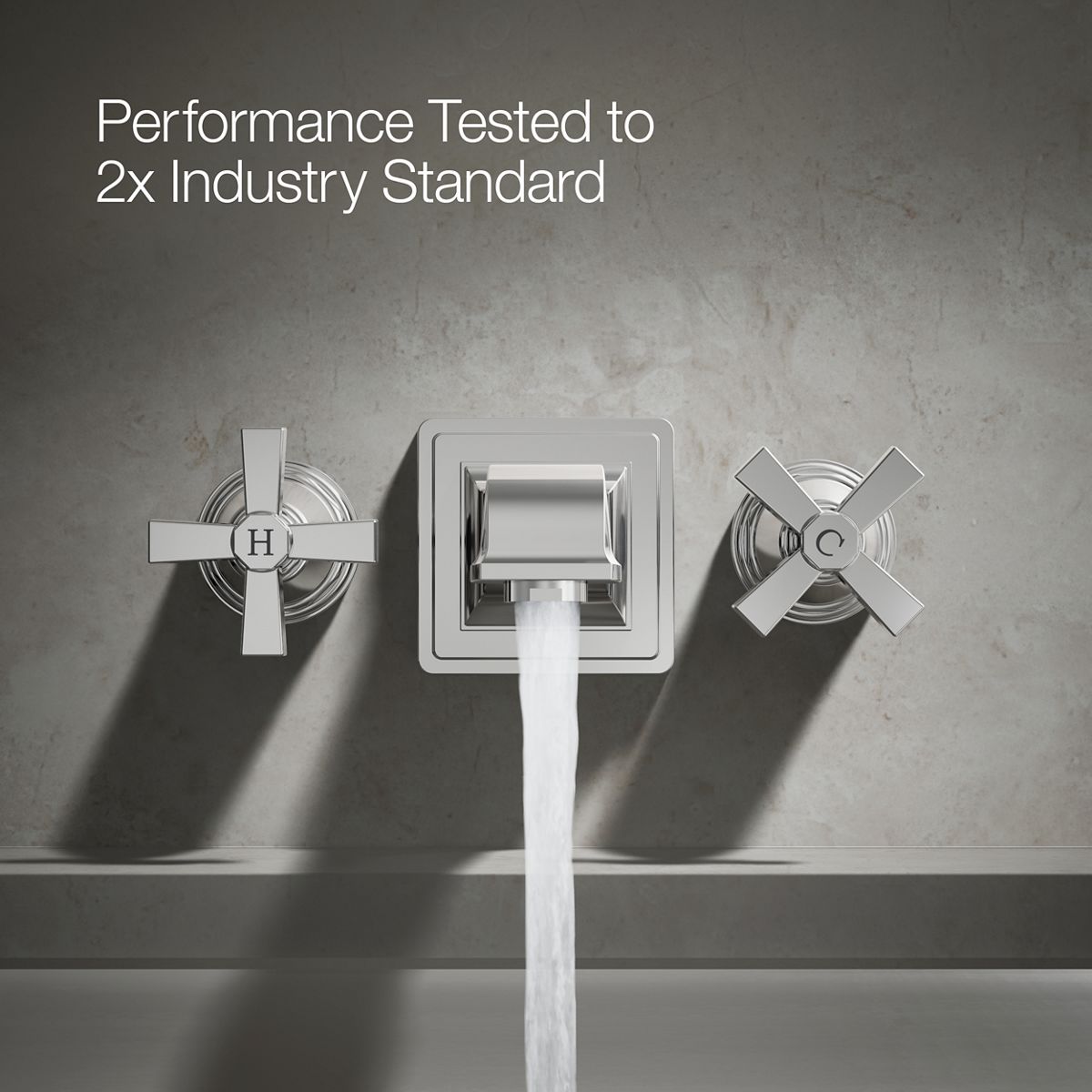 KOHLER K-T13141-3A Pinstripe Pure Deck-mount bath faucet handle trim with Cross design