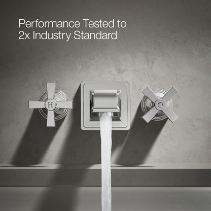KOHLER K-T13141-3A Pinstripe Pure Deck-mount bath faucet handle trim with Cross design