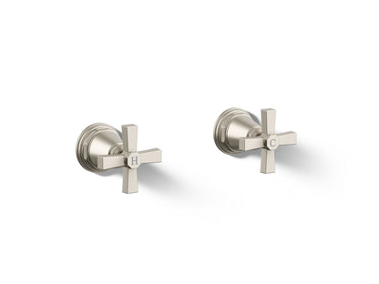 KOHLER K-T13141-3A Pinstripe Pure Deck-mount bath faucet handle trim with Cross design