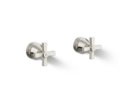 KOHLER K-T13141-3A Pinstripe Pure Deck-mount bath faucet handle trim with Cross design