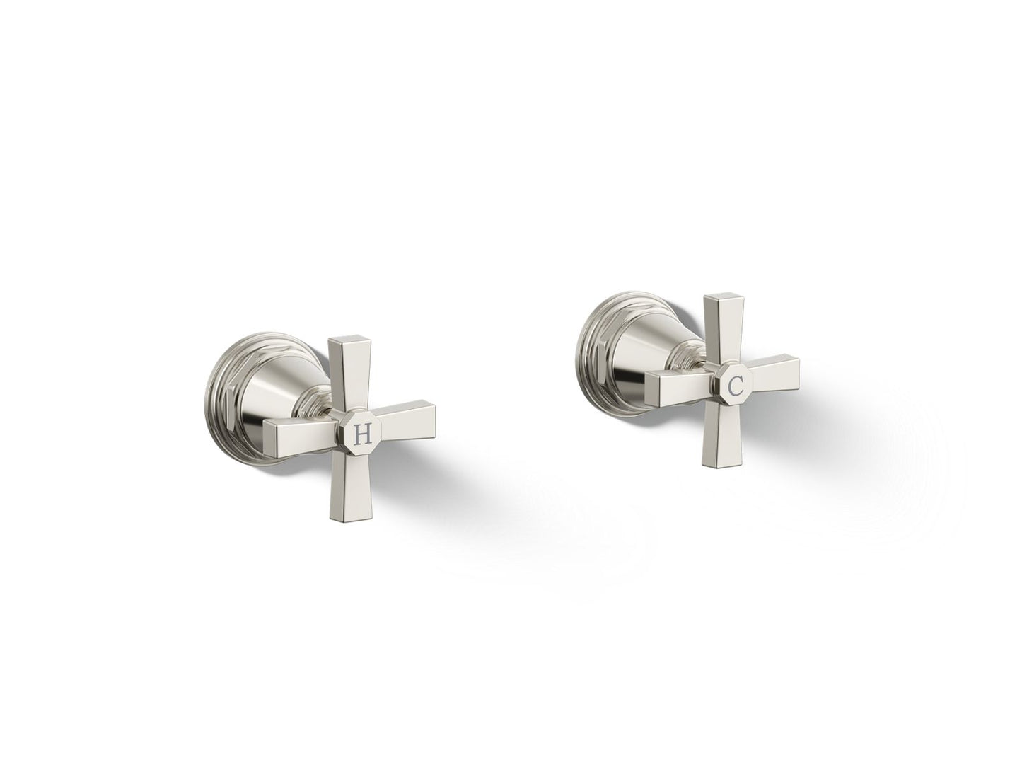 KOHLER K-T13141-3A Pinstripe Pure Deck-mount bath faucet handle trim with Cross design