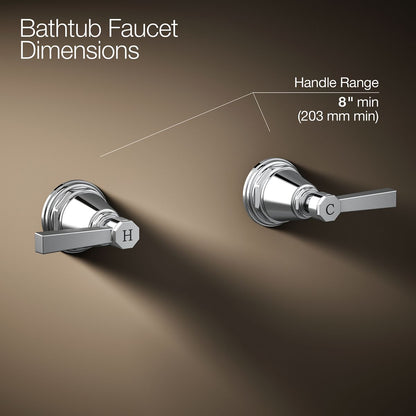 KOHLER K-T13141-4A Pinstripe Pure Deck-mount bath faucet handle trim with Lever design