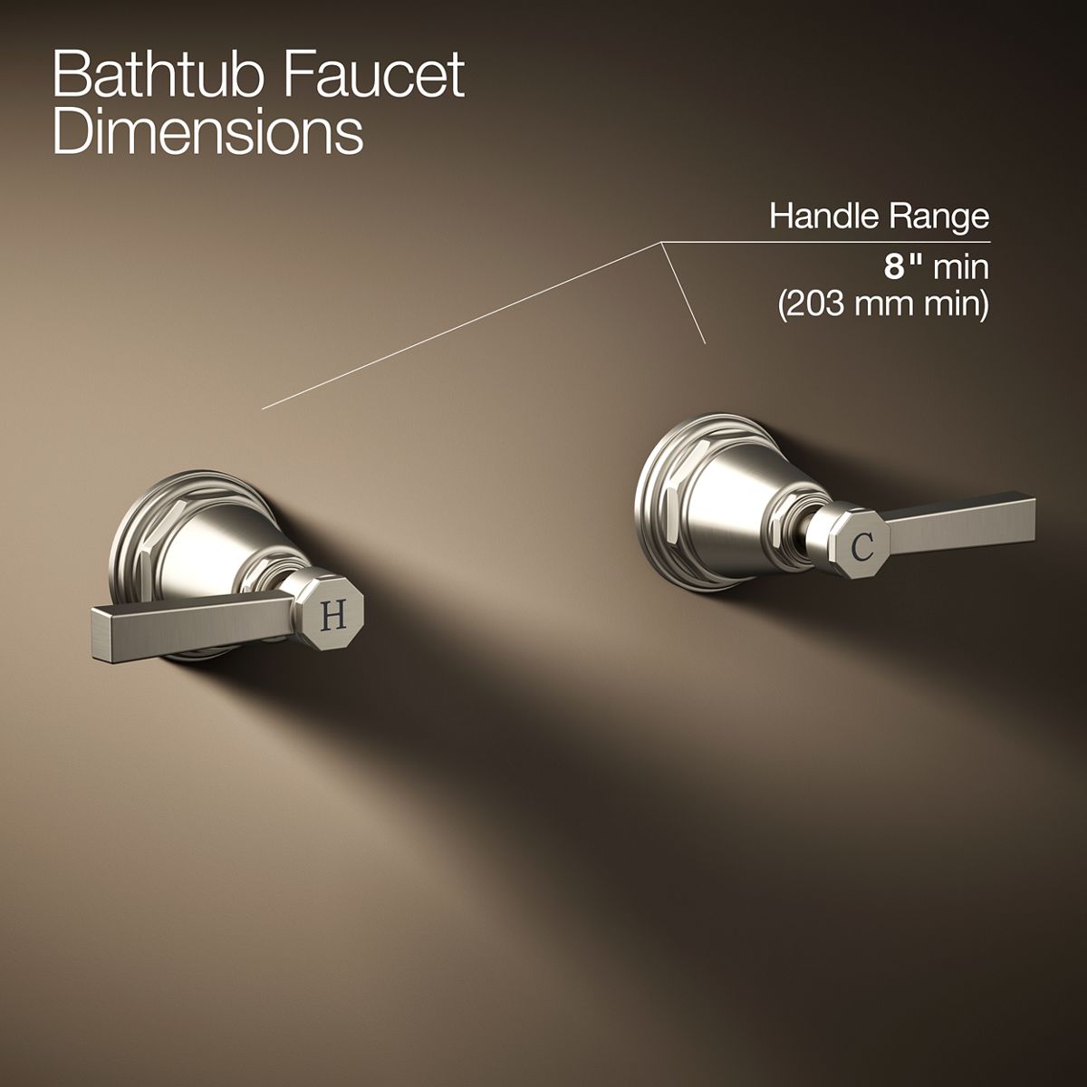 KOHLER K-T13141-4A Pinstripe Pure Deck-mount bath faucet handle trim with Lever design