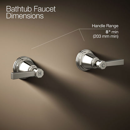 KOHLER K-T13141-4A Pinstripe Pure Deck-mount bath faucet handle trim with Lever design