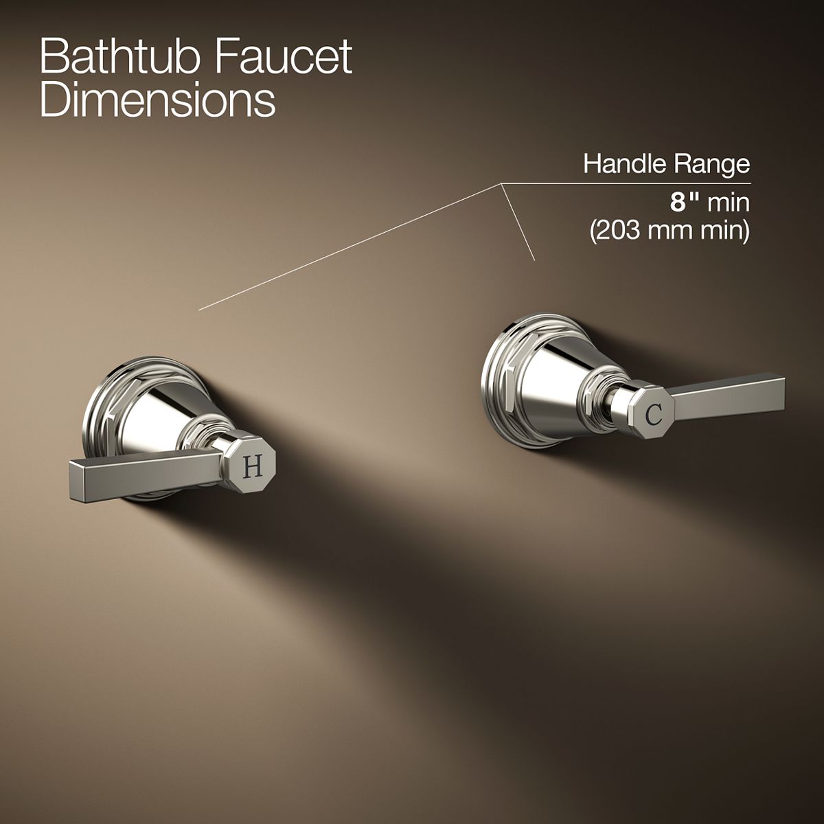 KOHLER K-T13141-4A Pinstripe Pure Deck-mount bath faucet handle trim with Lever design