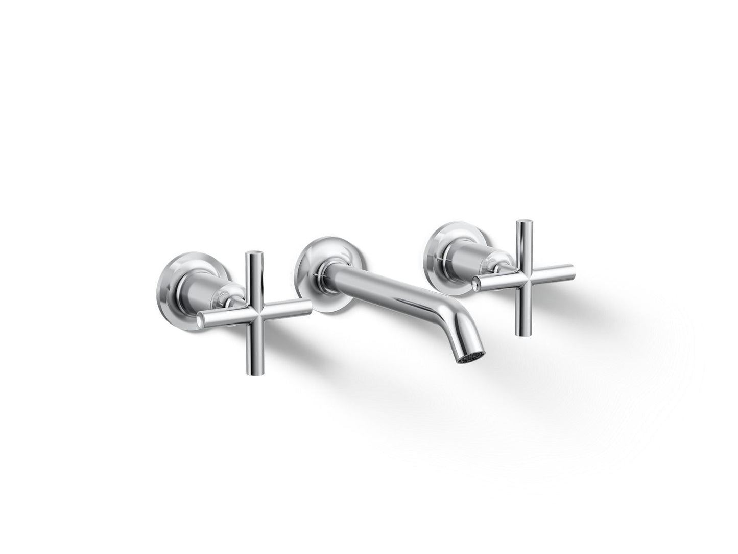 KOHLER Purist Wall-mount bathroom sink faucet trim with Cross handles, 1.2 gpm