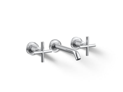 KOHLER Purist Wall-mount bathroom sink faucet trim with Cross handles, 1.2 gpm