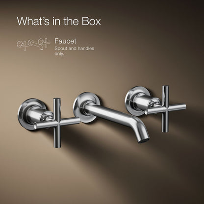 KOHLER Purist Wall-mount bathroom sink faucet trim with Cross handles, 1.2 gpm