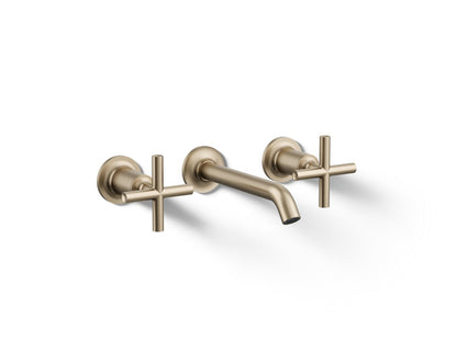 KOHLER Purist Wall-mount bathroom sink faucet trim with Cross handles, 1.2 gpm