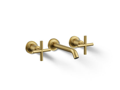 KOHLER Purist Wall-mount bathroom sink faucet trim with Cross handles, 1.2 gpm