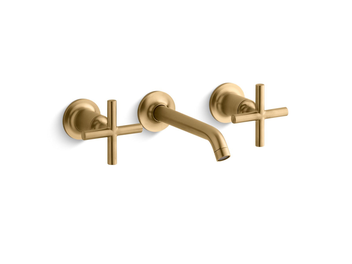 KOHLER Purist Wall-mount bathroom sink faucet trim with Cross handles, 1.2 gpm