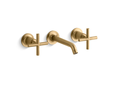 KOHLER Purist Wall-mount bathroom sink faucet trim with Cross handles, 1.2 gpm