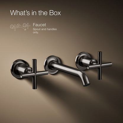 KOHLER Purist Wall-mount bathroom sink faucet trim with Cross handles, 1.2 gpm
