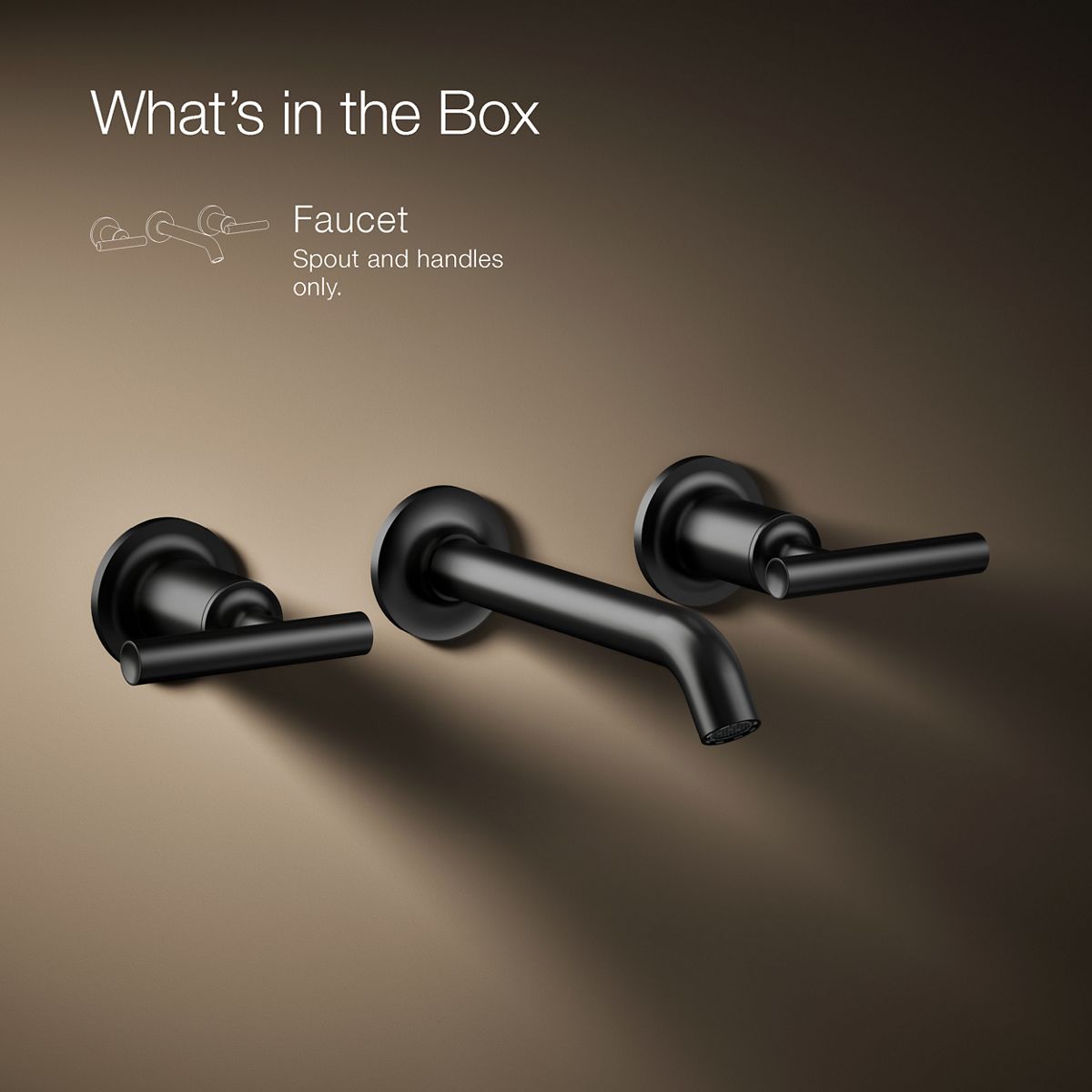 KOHLER K-T14413-4 Purist Wall-mount Bathroom Sink Faucet Trim with Lever Handles, 1.2 GPM, matte black - view 5