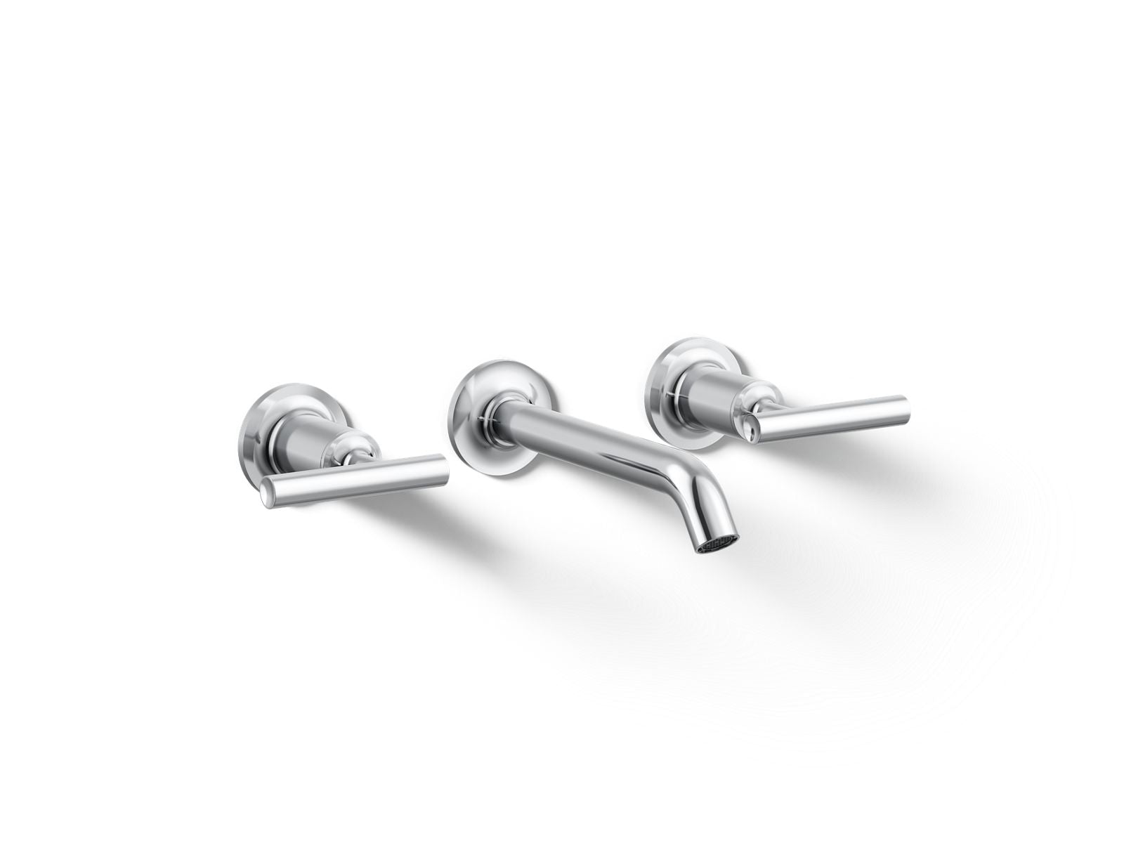 KOHLER K-T14413-4 Purist Wall-mount Bathroom Sink Faucet Trim with Lever Handles, 1.2 GPM, polished chrome