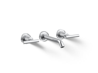 KOHLER K-T14413-4 Purist Wall-mount Bathroom Sink Faucet Trim with Lever Handles, 1.2 GPM, polished chrome